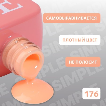 Simple nail polish gel, 3 phase, 10 ml, led/uv, color (176)-2