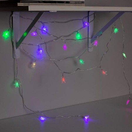 Garland “thread” 5 m with nozzles “Small Snow”, IP20, Transparent Thread, 20 LED, glow of multi (RG/RB), blinking, 220 V-3
