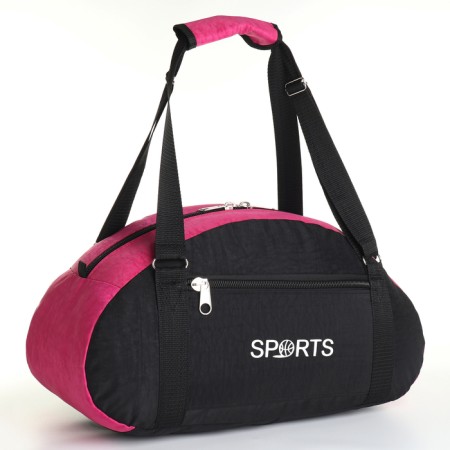 Sports bag with lightning, external pocket, black/raspberry color