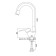 ACCOONA A4819P kitchen mixer, single -leaf, silicone spout, brass, orange/chrome