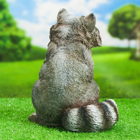 Garden figure "Raccoon with apple" 22x21x25cm-2