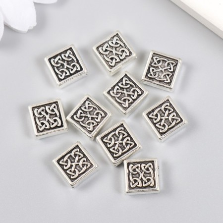Busina for creativity Metal "Pattern of nodes" silver 1x1 cm-2