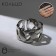 Ring "chain" square links, silver color, dimensionless