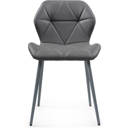 Stol on a metal frame Wald Metal/Ecokuzha, Gray/Gray 46x52x75 cm-1