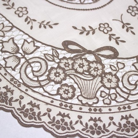 Openwork napkin Grace, oval 30 x 45 cm, beige color-1