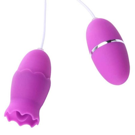 Vibroyaisa Oka-hips, with nozzles for nipples and clitoris, 12 modes, USB, silicone, purple-3