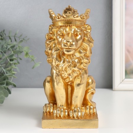 Souvenir Polystone SPRAGE "Golden Leo in the Crown" 24.5x14x11.5 cm 9672039