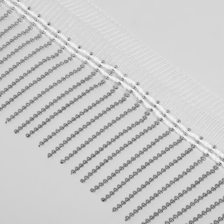 Metallized braid "fringe", 5 cm, 4.5 ± 0.5 m, white color-1