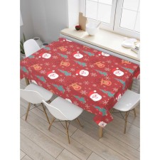 The tablecloth “Santa in snowflakes”, rectangular, Saten, size 120x145 cm