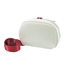 Female bag, artificial leather, white/red 21x7x14 cm