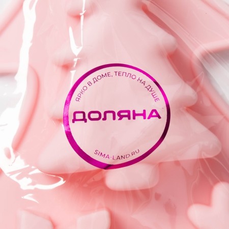 Baking form of the share "New Year's mood", silicone, 23 × 19 × 2.5 cm, 6 cells, pink color-6