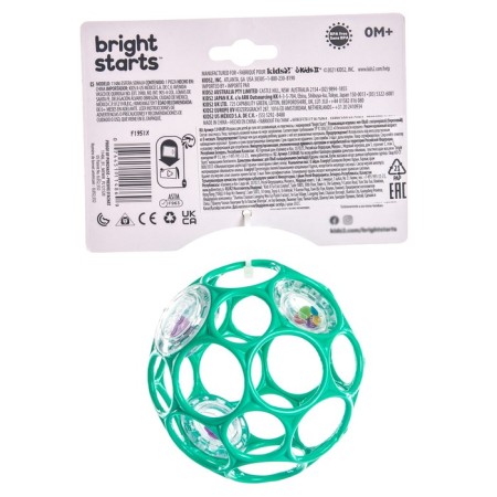 Developing toy Bright Starts, OBALL ball, with a rattle, barrier color-3