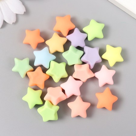 Decor for creativity Plastic "Puffy Star" matte mix 1.7x1.7 cm
