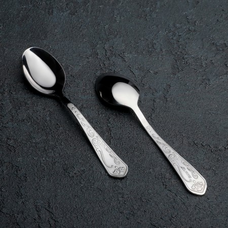 Teaspoon "Elegy", thickness 1.5 mm, silver color