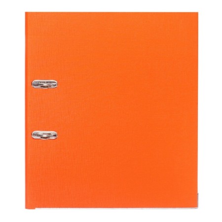 A4, 75 mm registrar, calligrata, PVC, embossing "Len", metal edging, pocket for a spine, collected, orange, mix-3