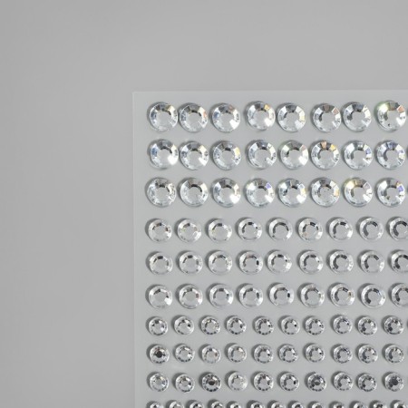 Rhound rhinestones, d = 3/4/5/6 mm, 165 pcs on the sheet, silver color-1