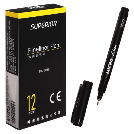 Marker Professional Liner Black, Thin line, 0.6mm-1