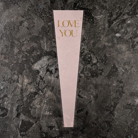 Packet stoop for flowers, "love you", 12.5+4x45 cm, white-2