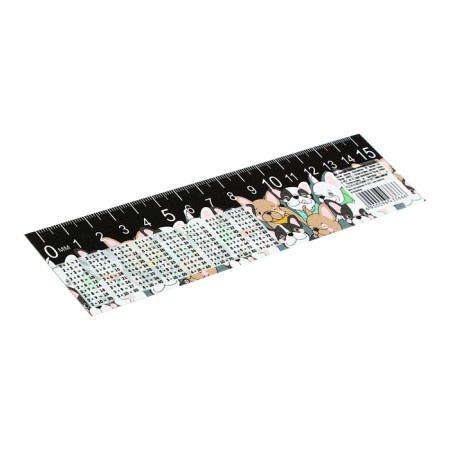 Line-stroke plastic 15 cm ZL-15 table of multiplication "Pattern bulldogs" flexible-1