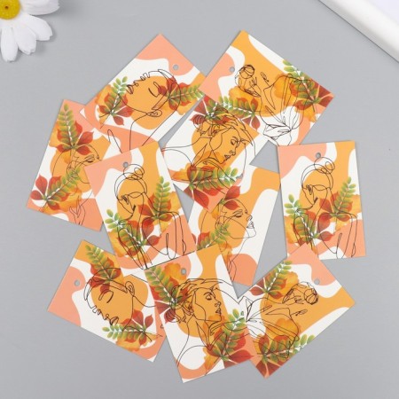 Cardboard "Autumn Girl" set 10 pcs (5 types) 4x6 cm-1