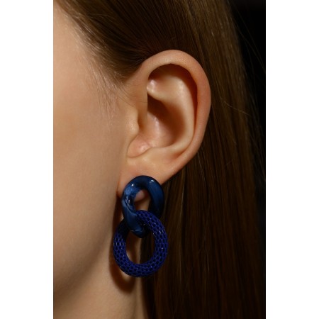 Earrings Assorted "Infinity" interweaving, blue color-5