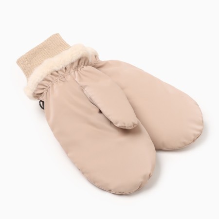 Women's mittens minku, beige color, 25 cm-1