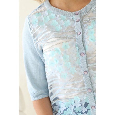 Cardigan female, size 54, blue color-3