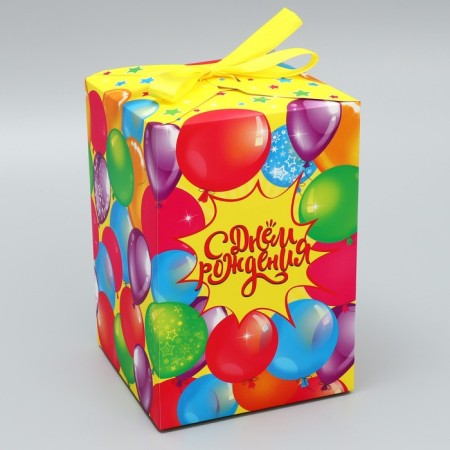 Gift folding box, packaging, "Happy Birthday", 12 x 18 x 12 cm
