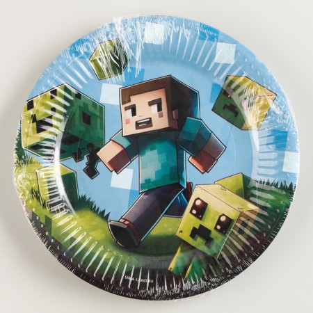 Disposable paper plate "Pixels", 18 cm-5