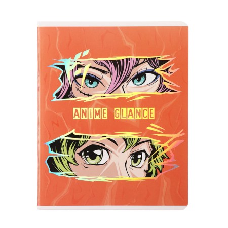 Notebook of 48 sheets in the “Eye anime” cage, covered cardboard, selective UV-cling, foil embossing, block 70 g/m2, mix-3
