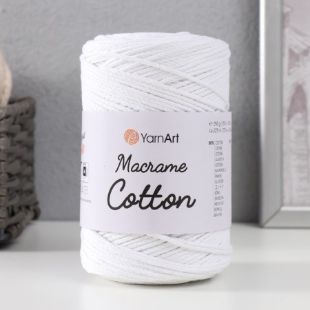 Yarn "Macrame Cotton" 20% polyester, 80% cotton 225m/250g (751 white)-4