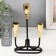 Summary Metal for 3 candles of "Singer" black with gold 16.5x5.8x22.8 cm