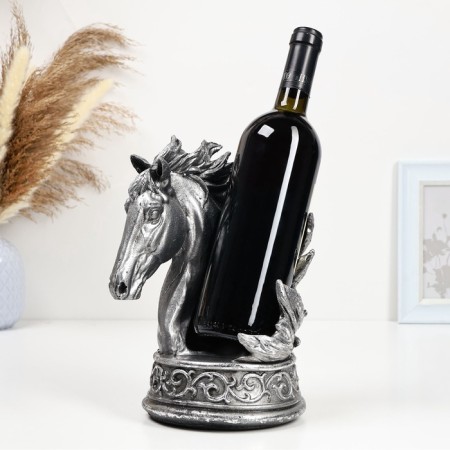 A stand for a bottle "Horse" 25x15x20cm, silver silver