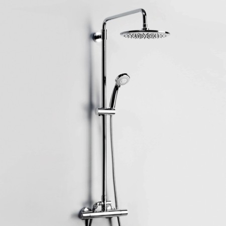 Shower system Wasserkraft A13302, tropical shower, thermostat, hand watering can, chrome-1