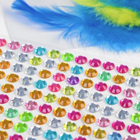 Set for creativity. Applications with feathers and rhinestones "Caccadus" 21 x 14.8 cm-7