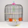 Bird cage is round, two -tier welded, large pallet, 39 x 44 cm, mix of flowers