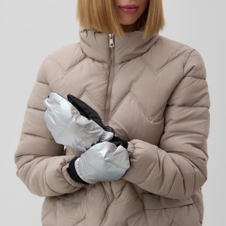 Women's mittens Minaku, rr 23 cm, col. Serebro/black-2