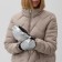 Women's mittens Minaku, rr 23 cm, col. Serebro/black