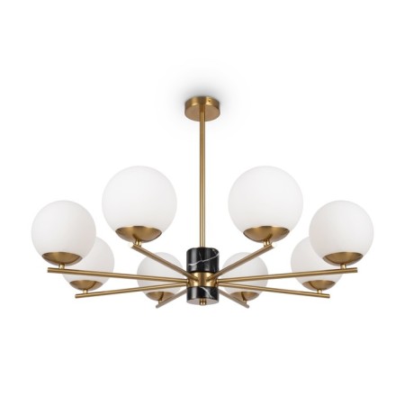 Suspended lamp Freya Fr5230PL-08BS Marble, 810x810x560 mm, E27, 8x60W, brass color