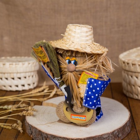 Timov-Domovaya "Timofei with a broom and horseshoe", 25x22x13 cm, mix-4