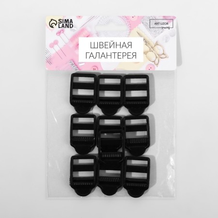 The buckle is regulatory, three -shaped, internal width - 20 mm, thickness - 2 mm, 10 pcs, black color-2