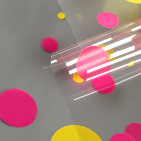 Film for flowers "Confetti" Yar. Pink+yellow 0.7 x 8.2 m, 40 mkm-1