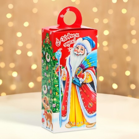 New Year. Gift box New Year's surprise "Classic" with animation 11 x 6 x 21 cm.