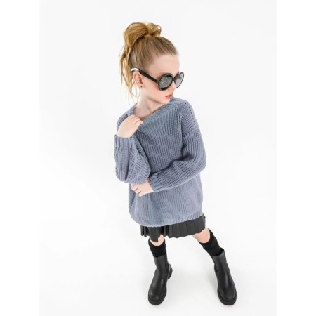 Свитер для девочки Amarobaby Knit Soft, рост 128 см, цвет серый-2