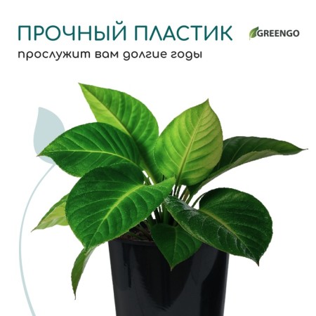 Pot for seedlings, for roses, 4 l, d = 18 cm, h = 21.5 cm, black, Greengo-6