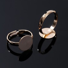 The base for the ring is adjustable, dimensionless with a platform (set of 5 pcs.), 12 mm, color gold