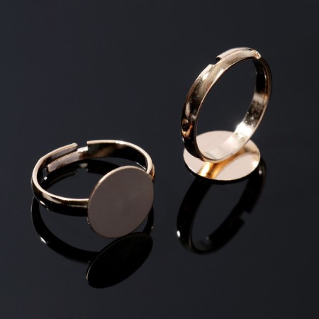 The base for the ring is adjustable, dimensionless with a platform (set of 5 pcs.), 12 mm, color gold