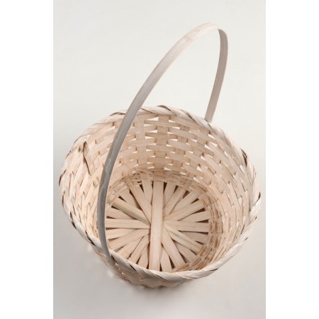 A set of wicker baskets, D16xH10/32cm, D18XH10/34cm, D21XH10/36cm, 3pcs, Bamboo, White-8