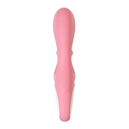 Unrealistic vibrator Satiffyer Hug Me, silicone, pink color-9