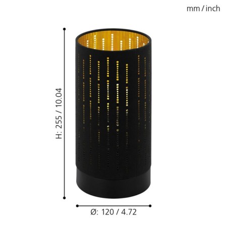 Varillas table lamp, 1x40W E27, black color-2